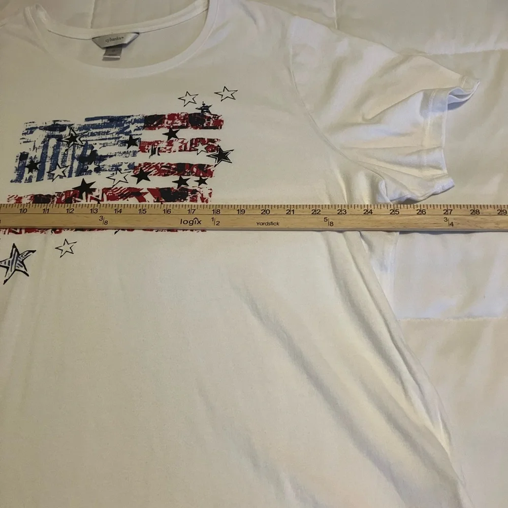 CJ Banks Women’s 2X Patriotic Tops Bundle (4) Star Flag Americana Plus Size - Picture 10 of 16